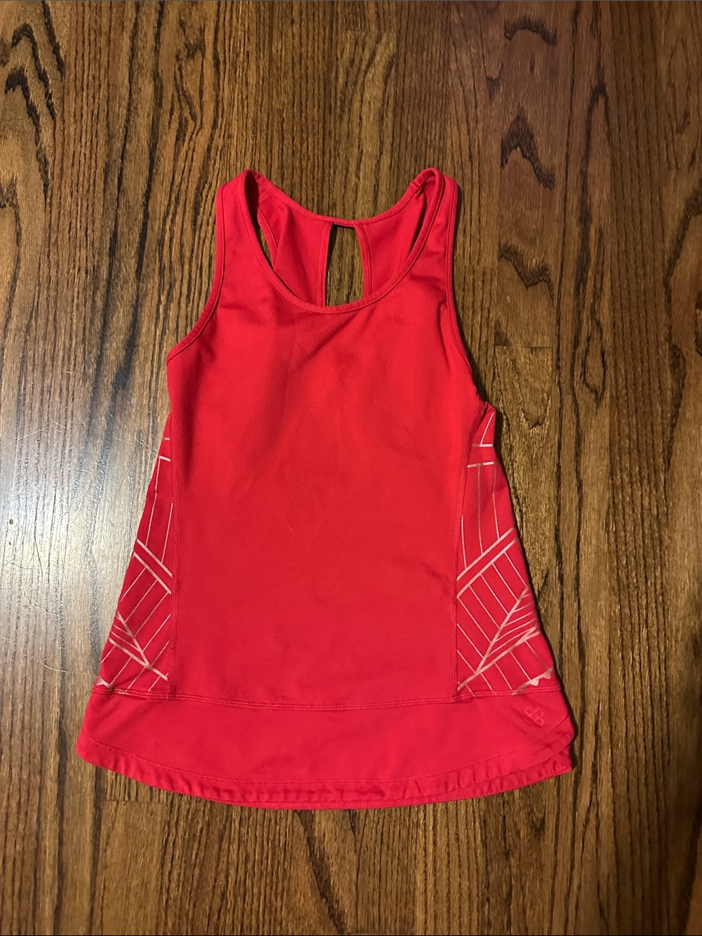 Women’s Red Performance Tank Top with Graphic Side Panels